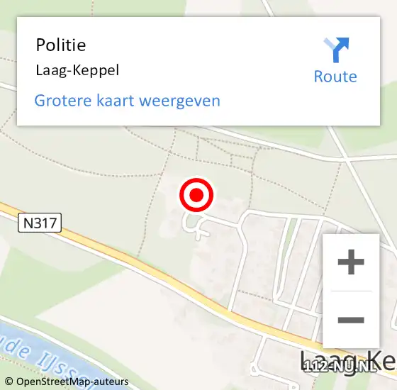 Locatie op kaart van de 112 melding: Politie Laag-Keppel op 23 juni 2024 02:54