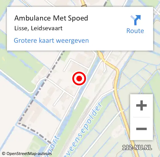 Locatie op kaart van de 112 melding: Ambulance Met Spoed Naar Lisse, Leidsevaart op 23 juni 2024 02:59