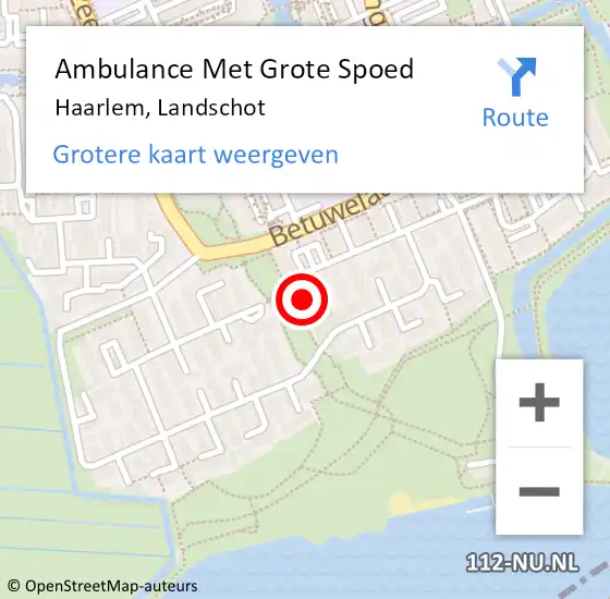 Locatie op kaart van de 112 melding: Ambulance Met Grote Spoed Naar Haarlem, Landschot op 23 juni 2024 03:14