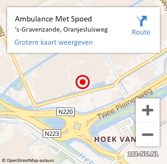 Locatie op kaart van de 112 melding: Ambulance Met Spoed Naar 's-Gravenzande, Oranjesluisweg op 23 juni 2024 03:57