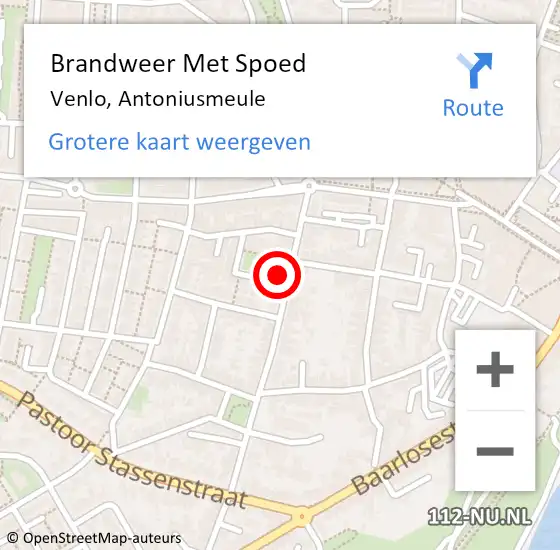 Locatie op kaart van de 112 melding: Brandweer Met Spoed Naar Venlo, Antoniusmeule op 23 juni 2024 04:14