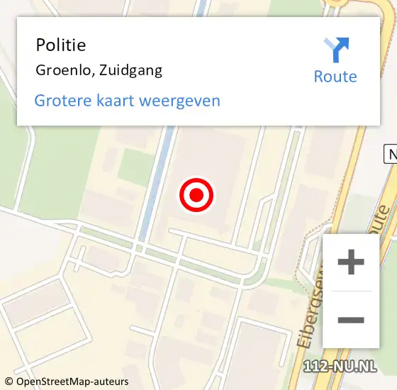 Locatie op kaart van de 112 melding: Politie Groenlo, Zuidgang op 23 juni 2024 04:30