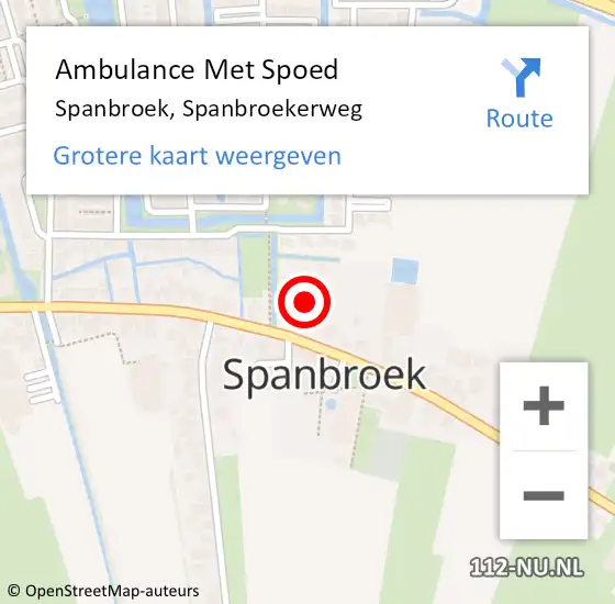 Locatie op kaart van de 112 melding: Ambulance Met Spoed Naar Spanbroek, Spanbroekerweg op 23 juni 2024 04:57