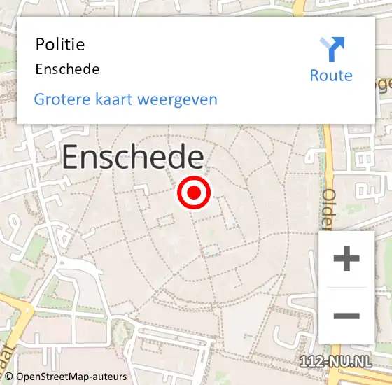 Locatie op kaart van de 112 melding: Politie Enschede op 23 juni 2024 05:51