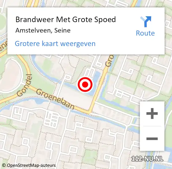 Locatie op kaart van de 112 melding: Brandweer Met Grote Spoed Naar Amstelveen, Seine op 23 juni 2024 07:25