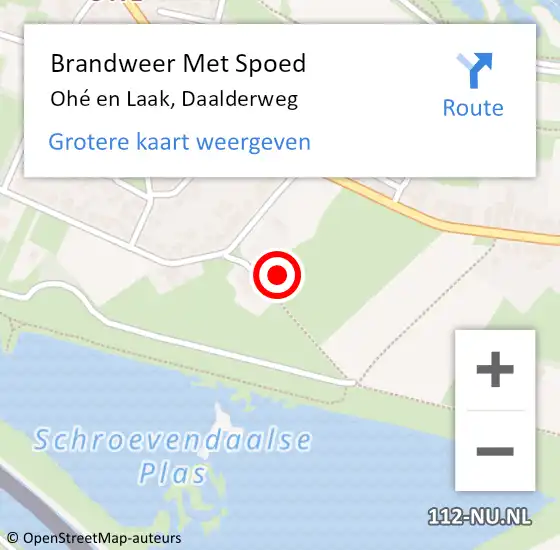 Locatie op kaart van de 112 melding: Brandweer Met Spoed Naar Ohé en Laak, Daalderweg op 23 juni 2024 07:43