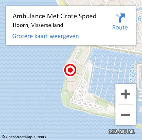 Locatie op kaart van de 112 melding: Ambulance Met Grote Spoed Naar Hoorn, Visserseiland op 23 juni 2024 07:48