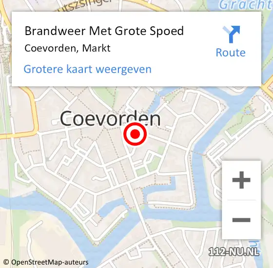 Locatie op kaart van de 112 melding: Brandweer Met Grote Spoed Naar Coevorden, Markt op 10 oktober 2014 12:27