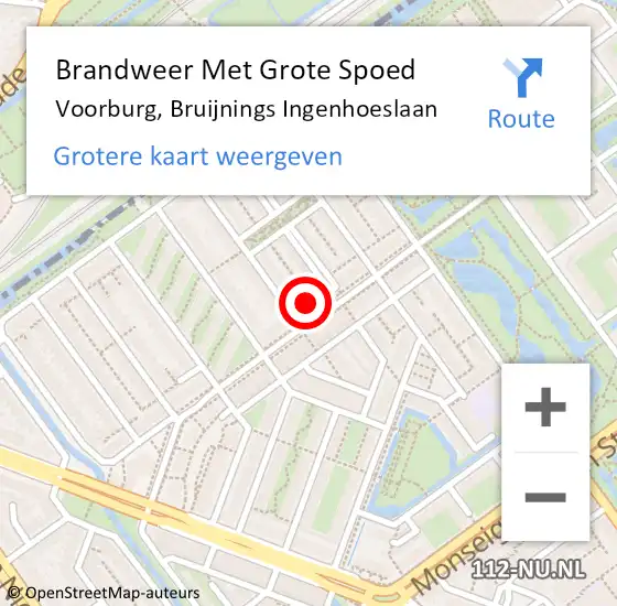 Locatie op kaart van de 112 melding: Brandweer Met Grote Spoed Naar Voorburg, Bruijnings Ingenhoeslaan op 23 juni 2024 07:56