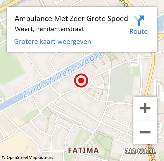 Locatie op kaart van de 112 melding: Ambulance Met Zeer Grote Spoed Naar Weert, Penitentenstraat op 23 juni 2024 08:13