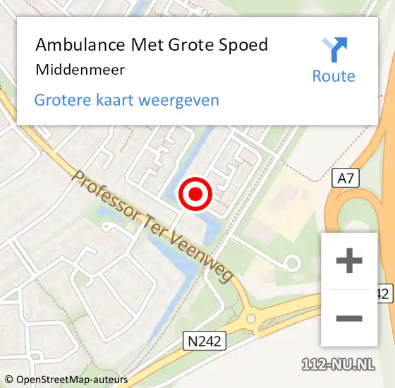 Locatie op kaart van de 112 melding: Ambulance Met Grote Spoed Naar Middenmeer op 23 juni 2024 08:20