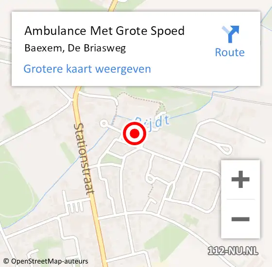 Locatie op kaart van de 112 melding: Ambulance Met Grote Spoed Naar Baexem, De Briasweg op 23 juni 2024 08:35