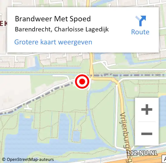 Locatie op kaart van de 112 melding: Brandweer Met Spoed Naar Barendrecht, Charloisse Lagedijk op 23 juni 2024 09:22