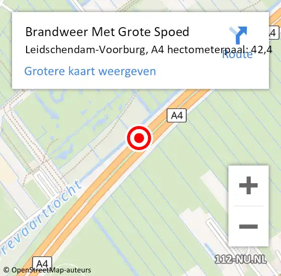 Locatie op kaart van de 112 melding: Brandweer Met Grote Spoed Naar Leidschendam-Voorburg, A4 hectometerpaal: 42,4 op 23 juni 2024 09:37