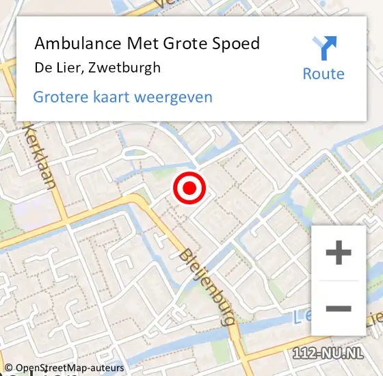 Locatie op kaart van de 112 melding: Ambulance Met Grote Spoed Naar De Lier, Zwetburgh op 23 juni 2024 09:43