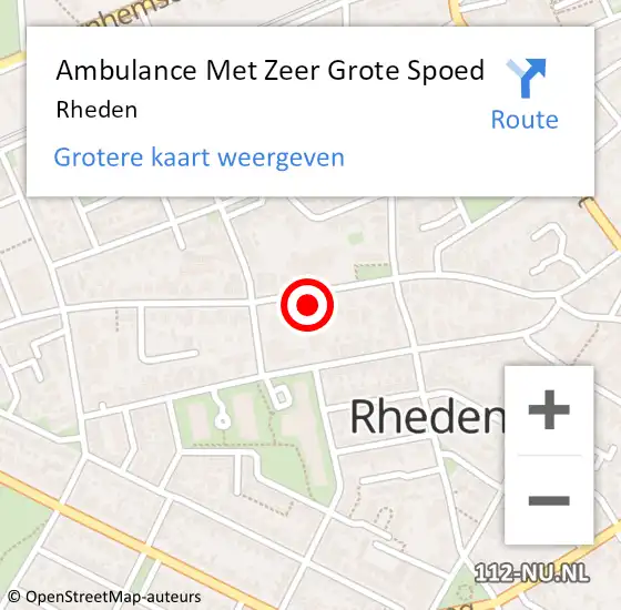 Locatie op kaart van de 112 melding: Ambulance Met Zeer Grote Spoed Naar Rheden op 23 juni 2024 09:47