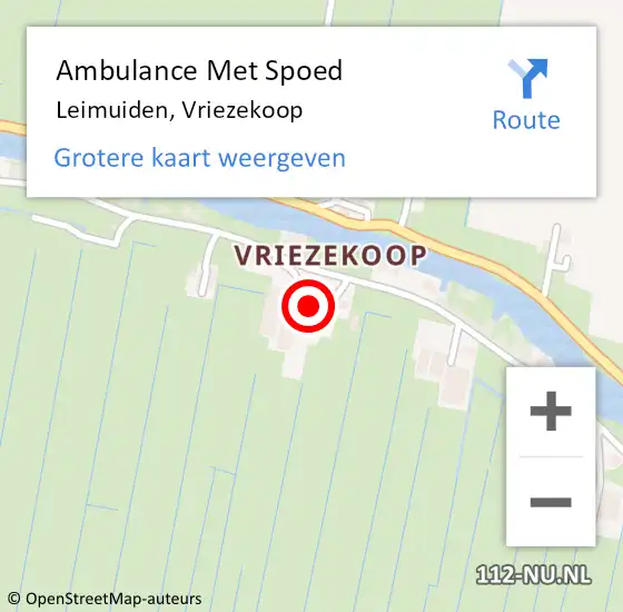 Locatie op kaart van de 112 melding: Ambulance Met Spoed Naar Leimuiden, Vriezekoop op 23 juni 2024 09:52