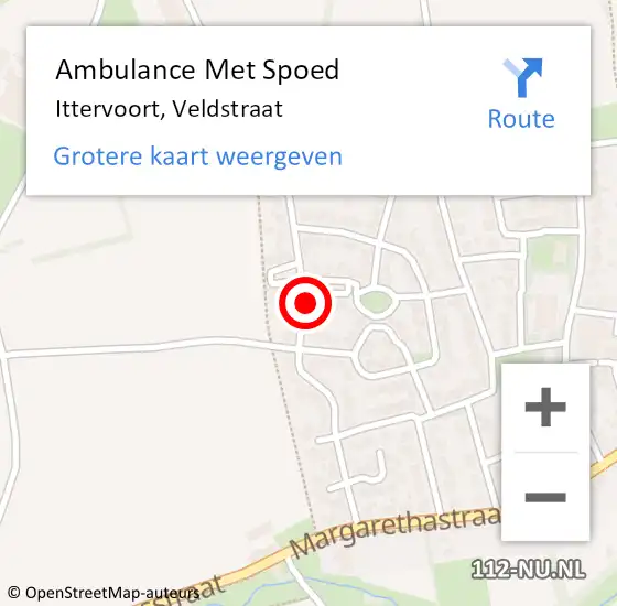 Locatie op kaart van de 112 melding: Ambulance Met Spoed Naar Ittervoort, Veldstraat op 23 juni 2024 10:34