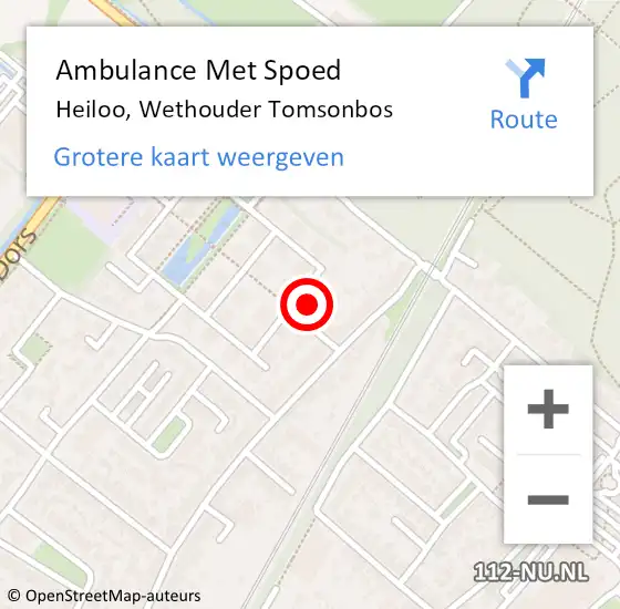 Locatie op kaart van de 112 melding: Ambulance Met Spoed Naar Heiloo, Wethouder Tomsonbos op 23 juni 2024 10:44