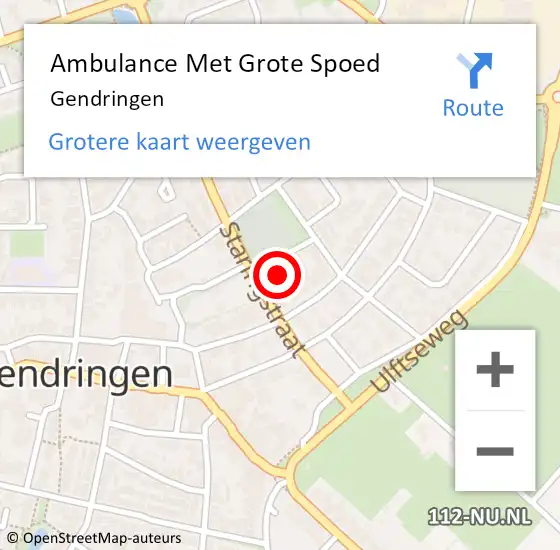 Locatie op kaart van de 112 melding: Ambulance Met Grote Spoed Naar Gendringen op 23 juni 2024 10:45