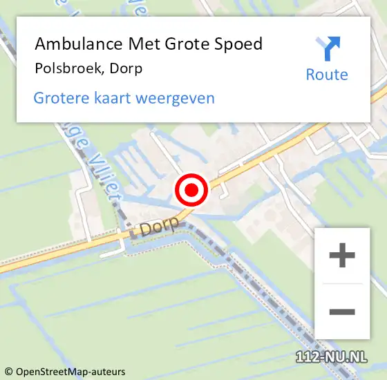 Locatie op kaart van de 112 melding: Ambulance Met Grote Spoed Naar Polsbroek, Dorp op 23 juni 2024 10:59