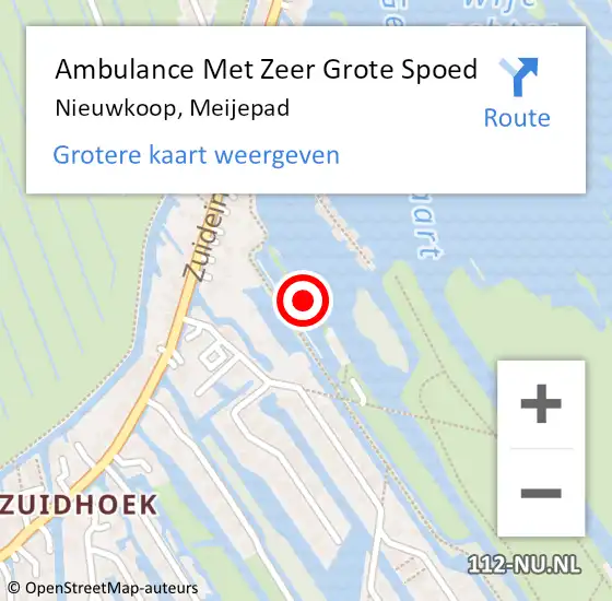 Locatie op kaart van de 112 melding: Ambulance Met Zeer Grote Spoed Naar Nieuwkoop, Meijepad op 23 juni 2024 10:59