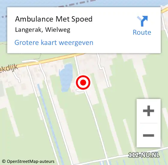 Locatie op kaart van de 112 melding: Ambulance Met Spoed Naar Langerak, Wielweg op 23 juni 2024 10:59