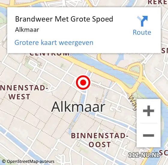 Locatie op kaart van de 112 melding: Brandweer Met Grote Spoed Naar Alkmaar op 23 juni 2024 11:00