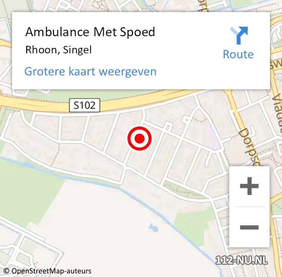Locatie op kaart van de 112 melding: Ambulance Met Spoed Naar Rhoon, Singel op 23 juni 2024 11:07