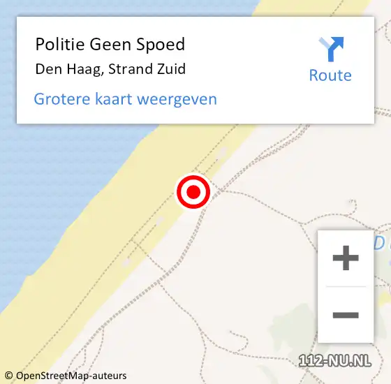 Locatie op kaart van de 112 melding: Politie Geen Spoed Naar Den Haag, Strand Zuid op 23 juni 2024 11:12