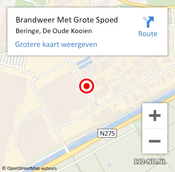 Locatie op kaart van de 112 melding: Brandweer Met Grote Spoed Naar Beringe, De Oude Kooien op 23 juni 2024 11:21