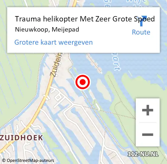 Locatie op kaart van de 112 melding: Trauma helikopter Met Zeer Grote Spoed Naar Nieuwkoop, Meijepad op 23 juni 2024 11:29