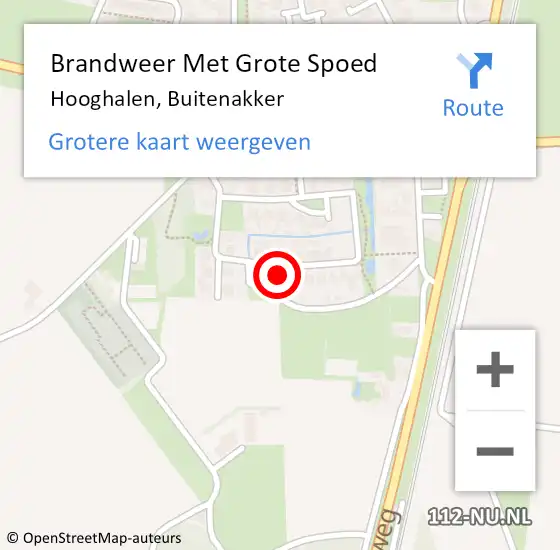 Locatie op kaart van de 112 melding: Brandweer Met Grote Spoed Naar Hooghalen, Buitenakker op 23 juni 2024 11:31