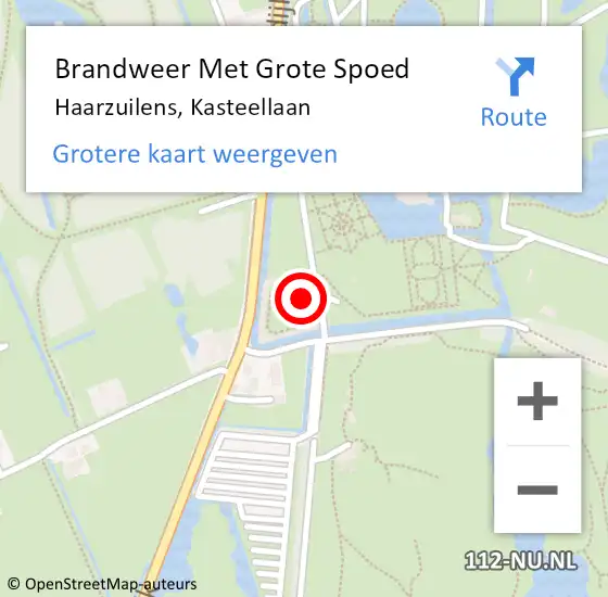 Locatie op kaart van de 112 melding: Brandweer Met Grote Spoed Naar Haarzuilens, Kasteellaan op 23 juni 2024 11:32