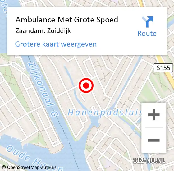 Locatie op kaart van de 112 melding: Ambulance Met Grote Spoed Naar Zaandam, Zuiddijk op 23 juni 2024 11:34