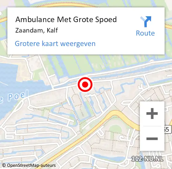 Locatie op kaart van de 112 melding: Ambulance Met Grote Spoed Naar Zaandam, Kalf op 23 juni 2024 11:40