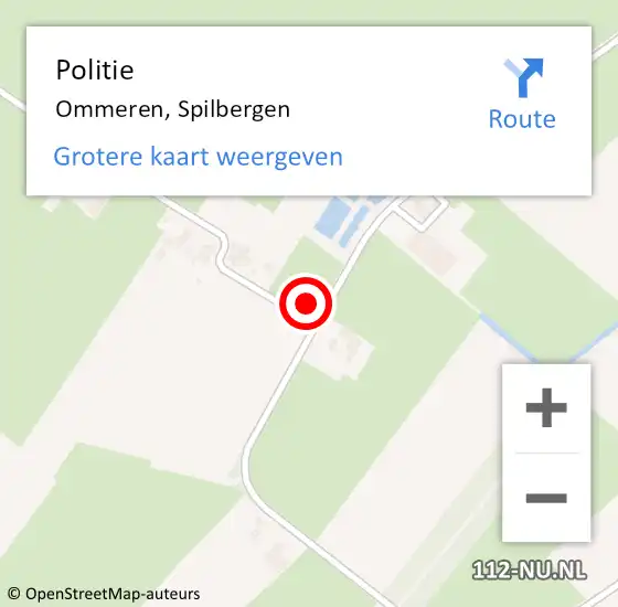 Locatie op kaart van de 112 melding: Politie Ommeren, Spilbergen op 23 juni 2024 11:47