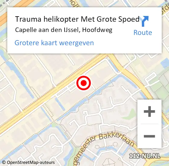 Locatie op kaart van de 112 melding: Trauma helikopter Met Grote Spoed Naar Capelle aan den IJssel, Hoofdweg op 23 juni 2024 11:50