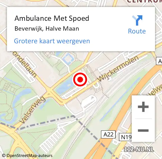 Locatie op kaart van de 112 melding: Ambulance Met Spoed Naar Beverwijk, Halve Maan op 23 juni 2024 11:57