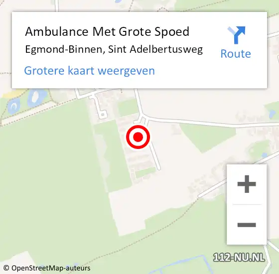 Locatie op kaart van de 112 melding: Ambulance Met Grote Spoed Naar Egmond-Binnen, Sint Adelbertusweg op 23 juni 2024 12:05