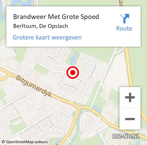 Locatie op kaart van de 112 melding: Brandweer Met Grote Spoed Naar Berltsum, De Opslach op 23 juni 2024 12:17