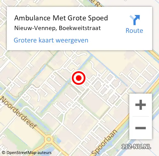 Locatie op kaart van de 112 melding: Ambulance Met Grote Spoed Naar Nieuw-Vennep, Boekweitstraat op 23 juni 2024 12:37