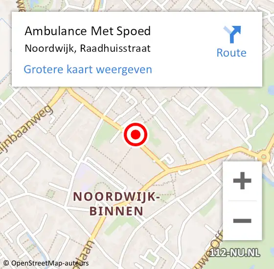 Locatie op kaart van de 112 melding: Ambulance Met Spoed Naar Noordwijk, Raadhuisstraat op 23 juni 2024 12:38