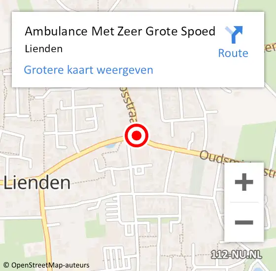 Locatie op kaart van de 112 melding: Ambulance Met Zeer Grote Spoed Naar Lienden op 23 juni 2024 12:42