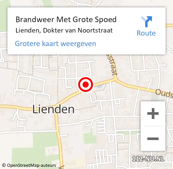 Locatie op kaart van de 112 melding: Brandweer Met Grote Spoed Naar Lienden, Dokter van Noortstraat op 23 juni 2024 12:43