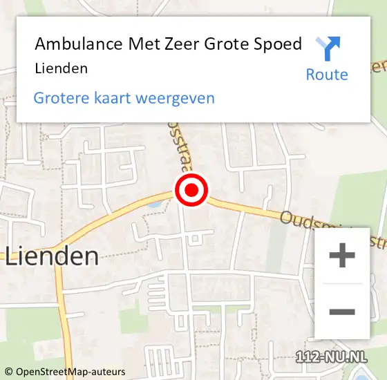 Locatie op kaart van de 112 melding: Ambulance Met Zeer Grote Spoed Naar Lienden op 23 juni 2024 12:43