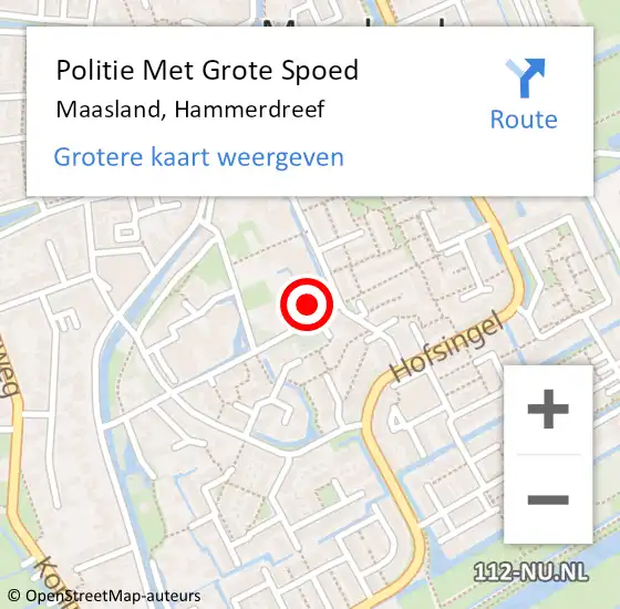 Locatie op kaart van de 112 melding: Politie Met Grote Spoed Naar Maasland, Hammerdreef op 23 juni 2024 12:43