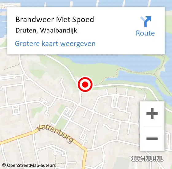 Locatie op kaart van de 112 melding: Brandweer Met Spoed Naar Druten, Waalbandijk op 23 juni 2024 13:28