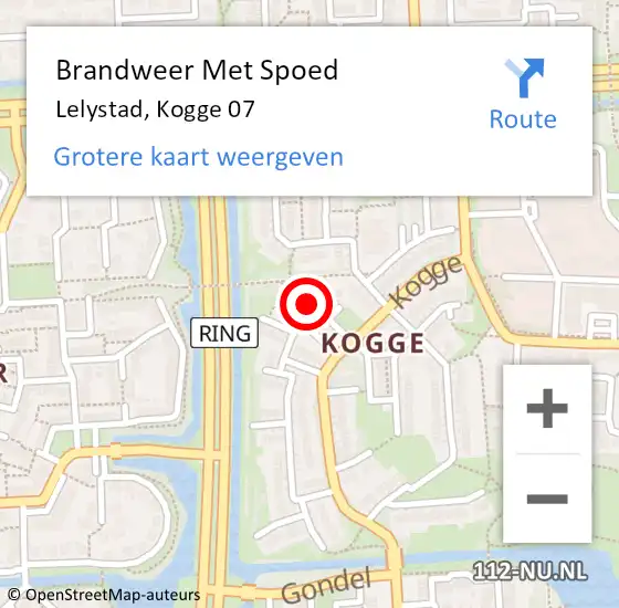 Locatie op kaart van de 112 melding: Brandweer Met Spoed Naar Lelystad, Kogge 07 op 23 juni 2024 13:47