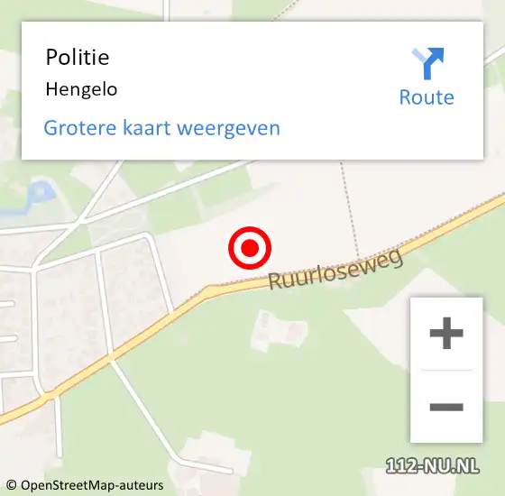 Locatie op kaart van de 112 melding: Politie Hengelo op 23 juni 2024 13:51